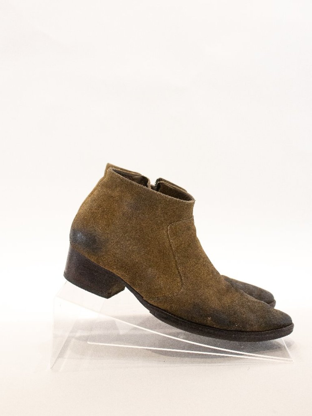 Distressed Suede Chelsea-Style Ankle Boots
